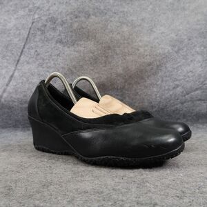 Merrell Shoes Womens 9.5 Wedge Slip On Fashion Classic Leather Lotus Black Comfy